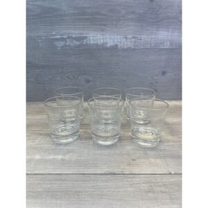 Libby Dartell Tom Collins Whisky Shot Glasses Vintage Etched MCM Set 6